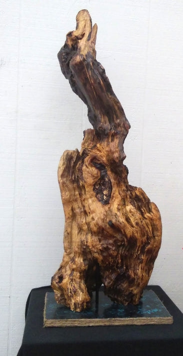 Large Driftwood Floor Sculpture Rustic Statement Piece