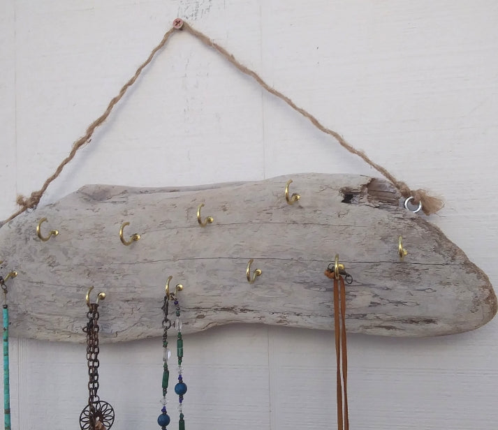 White Washed Driftwood Necklace Display