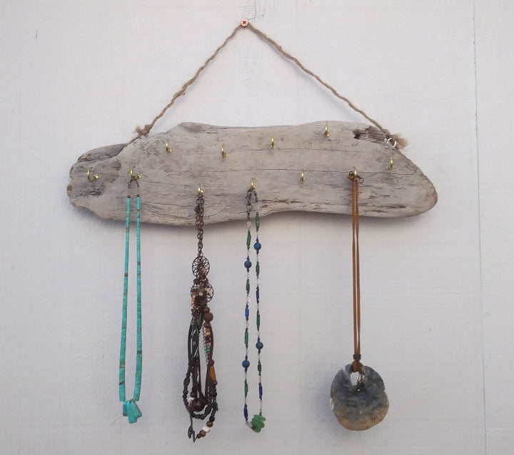 White Washed Driftwood Necklace Display