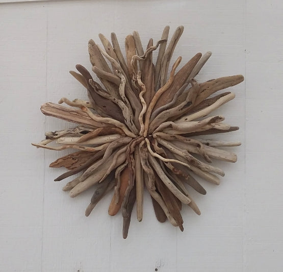 Natural Driftwood Art Starburst Wall Hanging