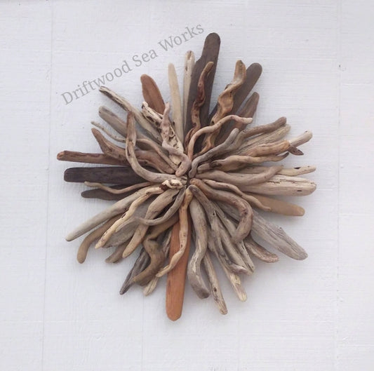 Natural Driftwood Art Starburst Wall Hanging