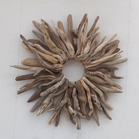 Large 26" Driftwood Wreath Modern Driftwood Mantel Decor