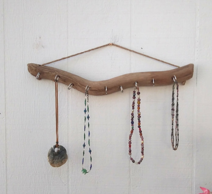 Driftwood Necklace Display Wall Mounted Decorative Hooks