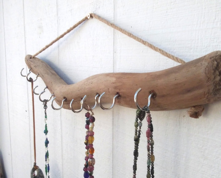 Driftwood Necklace Display Wall Mounted Decorative Hooks