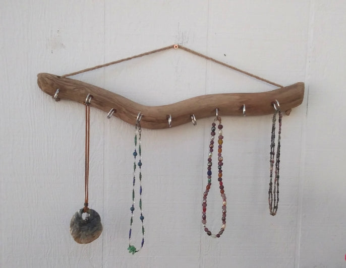 Driftwood Necklace Display Wall Mounted Decorative Hooks