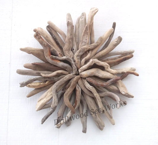 Driftwood Art Starburst Round Sculpture Rustic Room Wall Art