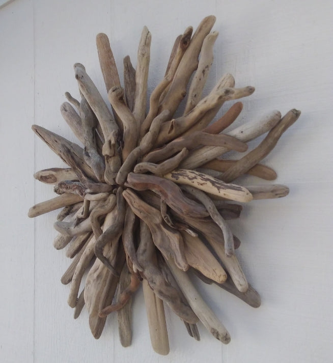 Natural Driftwood Art Starburst Wall Hanging