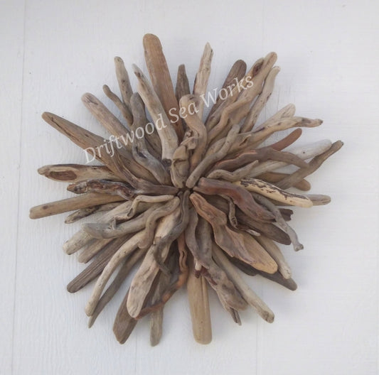 Natural Driftwood Art Starburst Wall Hanging