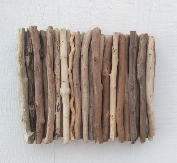 Wooden Geometric Square Driftwood Wall Panel #2