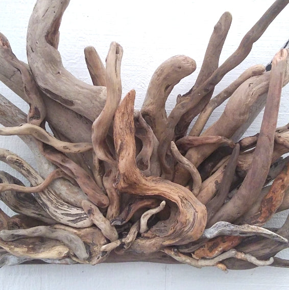 Rustic Fireplace Mantel Driftwood Art Abstract Wall Sculpture