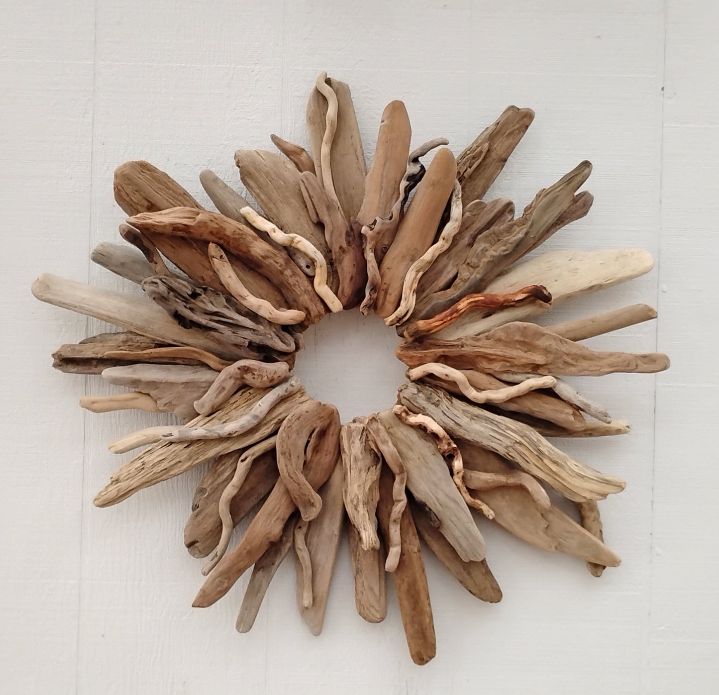 Large Driftwood Wreath Sunburst Mantel Wall Decor