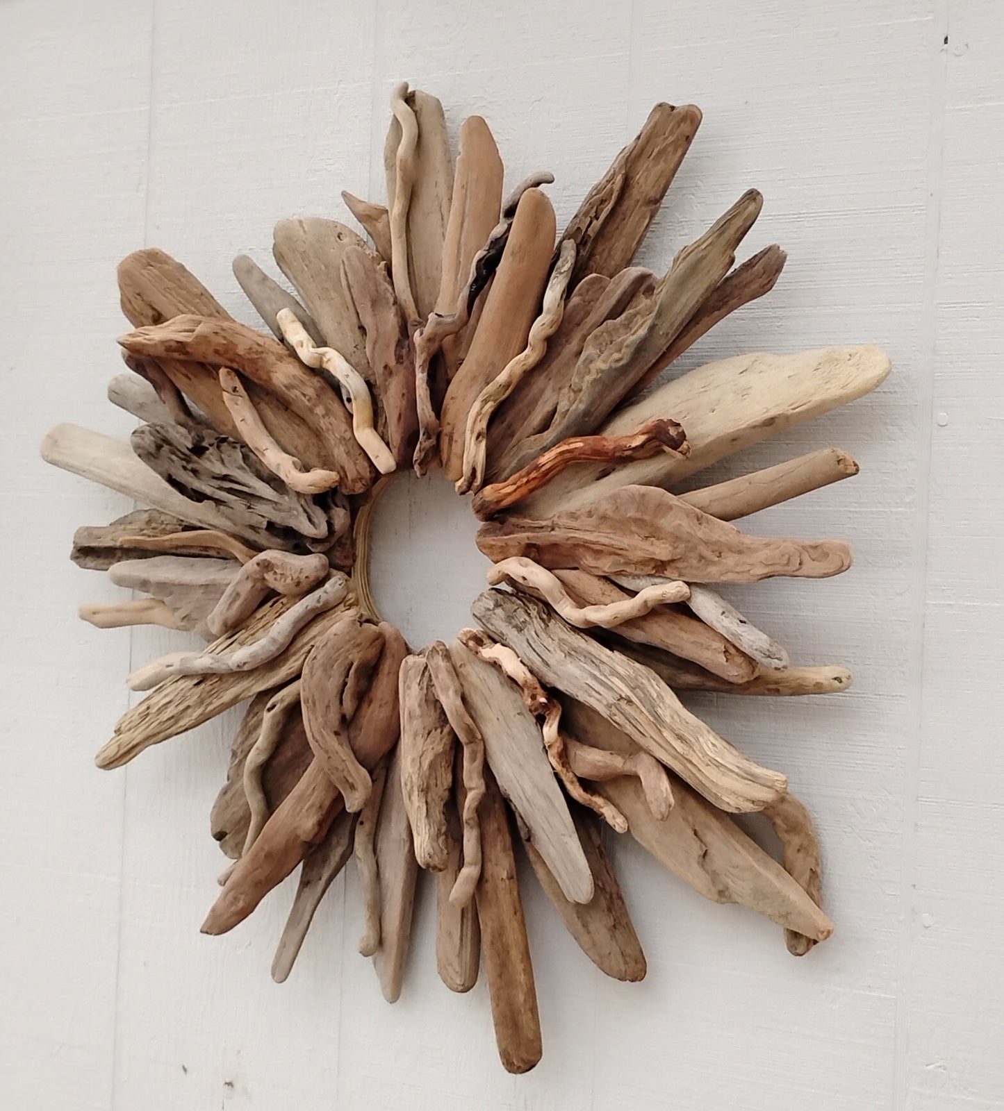 Large Driftwood Wreath Sunburst Mantel Wall Decor