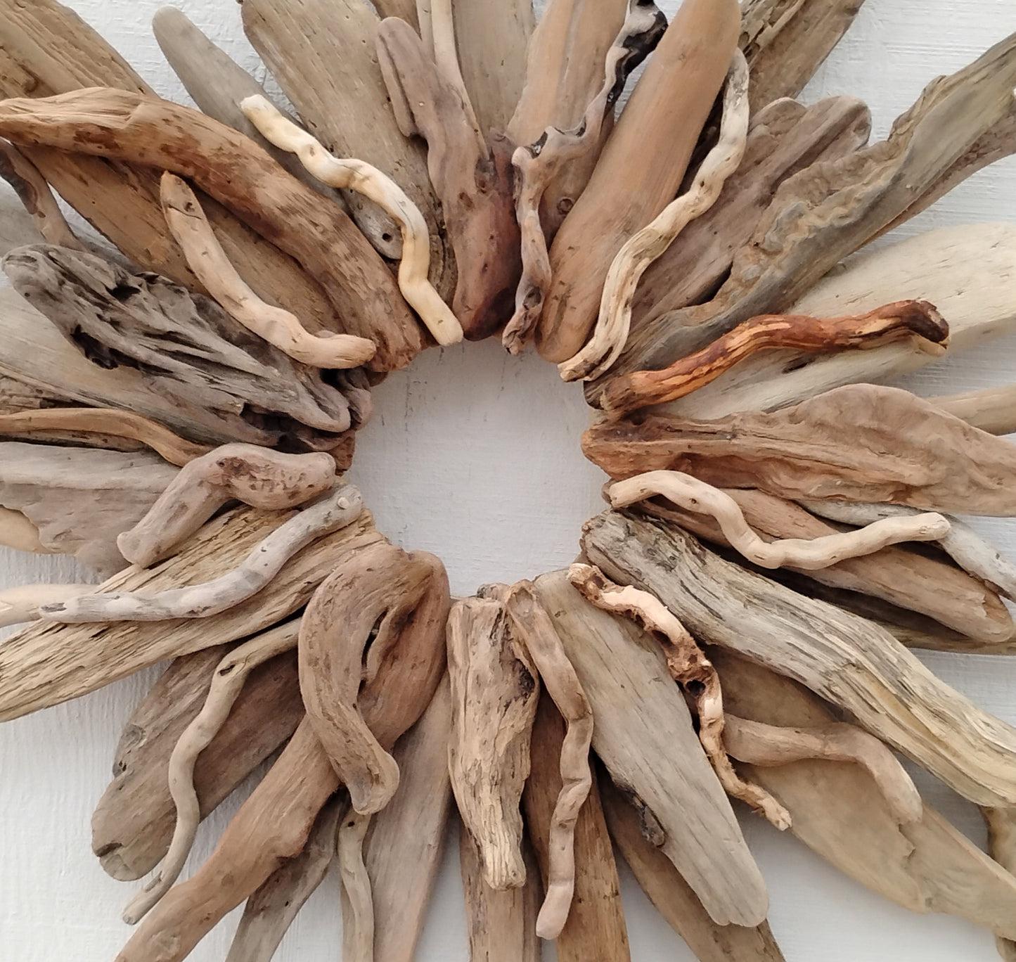 Large Driftwood Wreath Sunburst Mantel Wall Decor