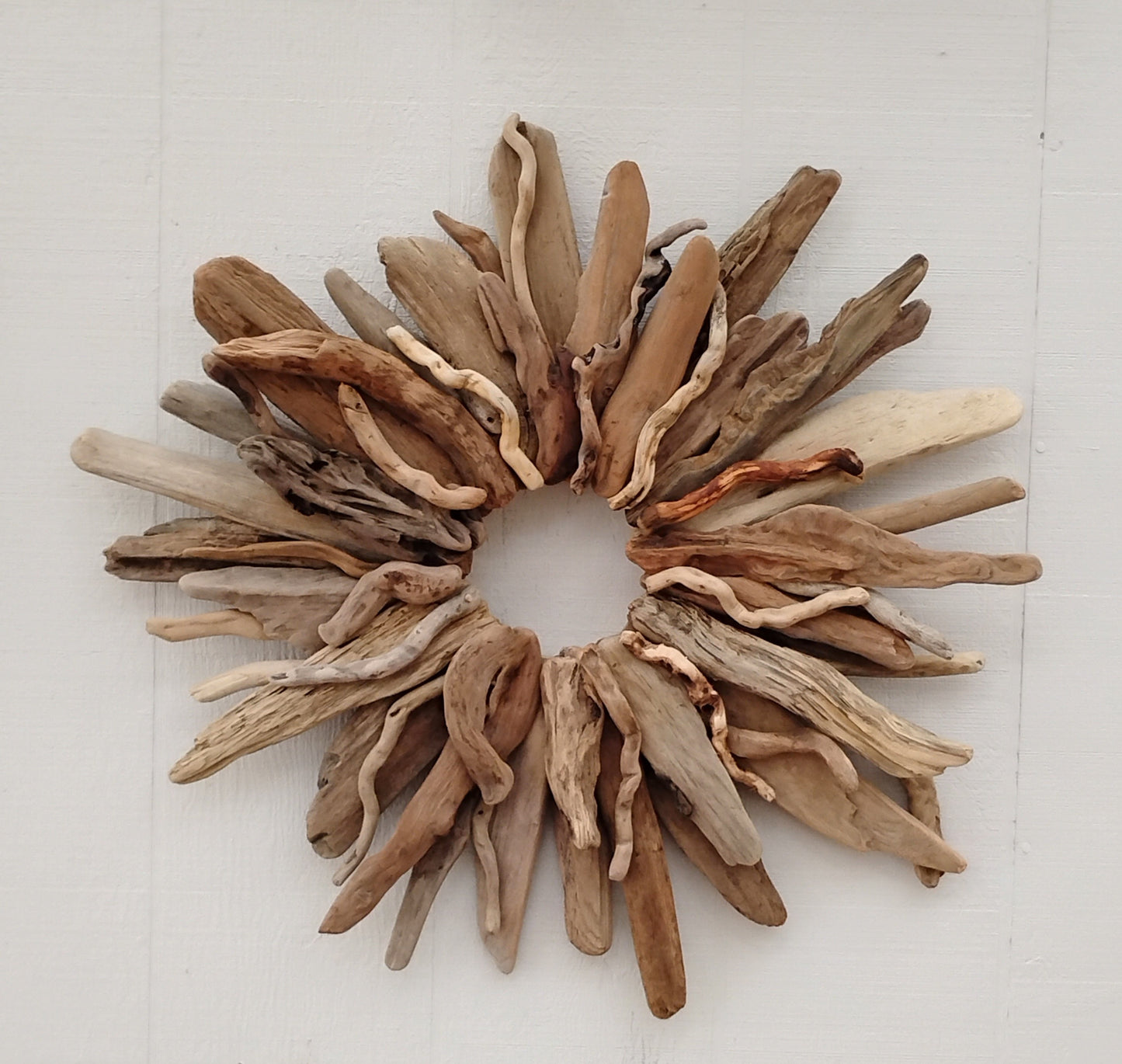 Large Driftwood Wreath Sunburst Mantel Wall Decor