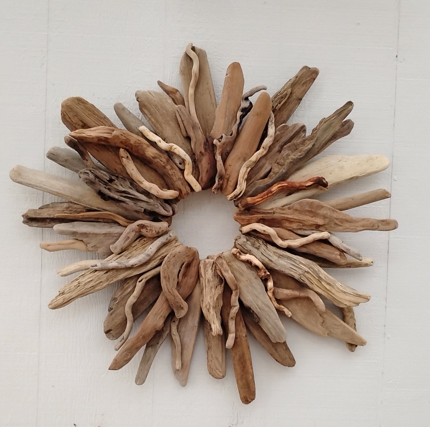 Large Driftwood Wreath Sunburst Mantel Wall Decor