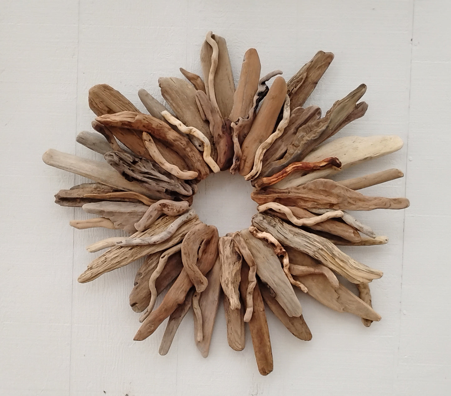 Large Driftwood Wreath Sunburst Mantel Wall Decor