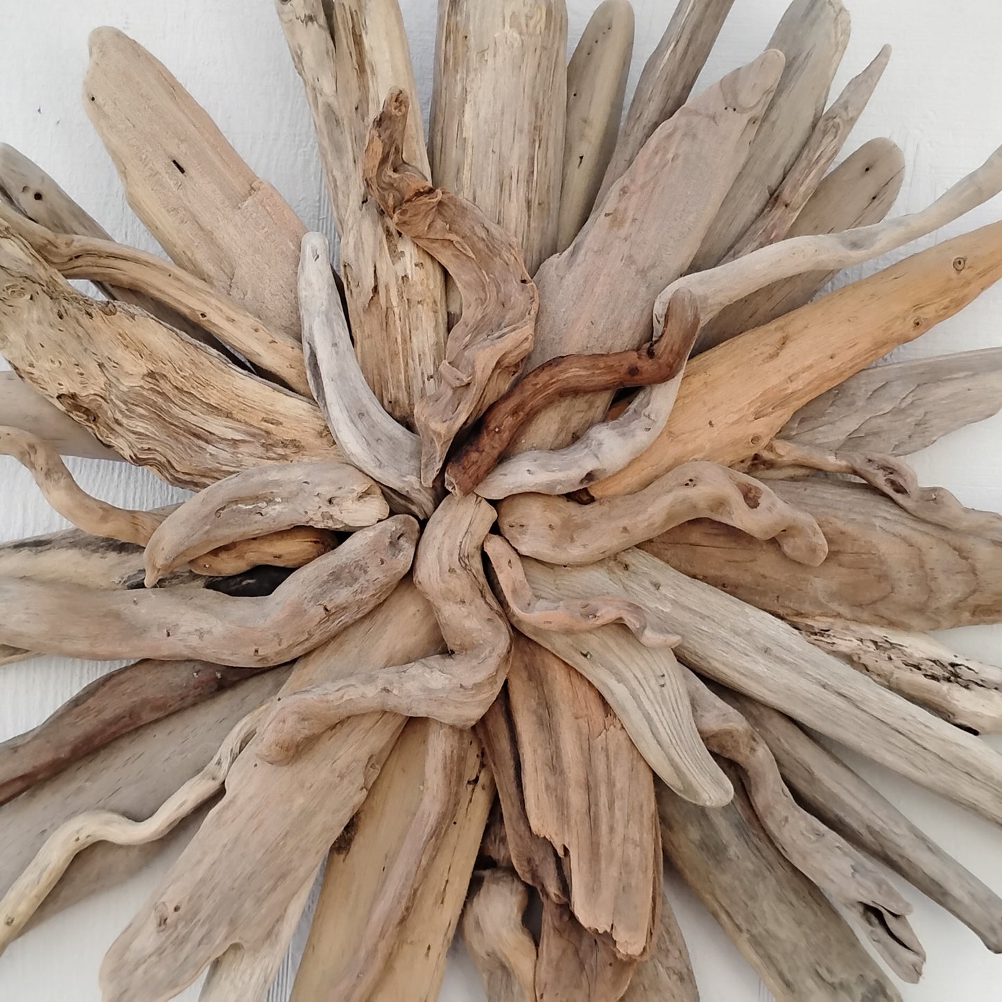 Driftwood Starburst Sculpture Natural Rustic Wood Wall Decor