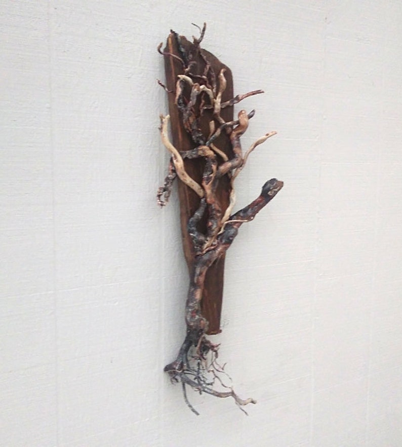 Tree In Winter Wall Art Hand Crafted From Driftwood Sticks Rustic Minimalist Decor