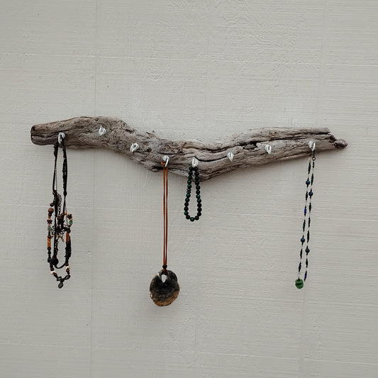 Wall Hanging Necklace Organizer Driftwood Key Hook