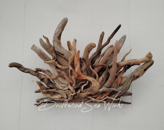 Rustic Fireplace Mantel Driftwood Art Abstract Wall Sculpture