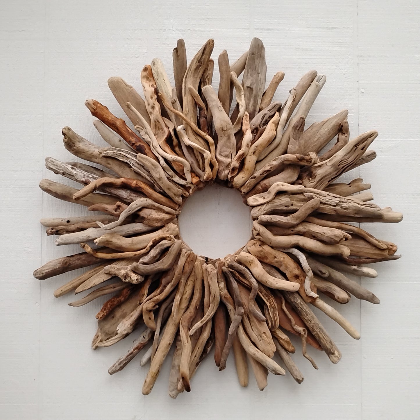 Large Driftwood Wreath Sunburst Mantel Wall Decor