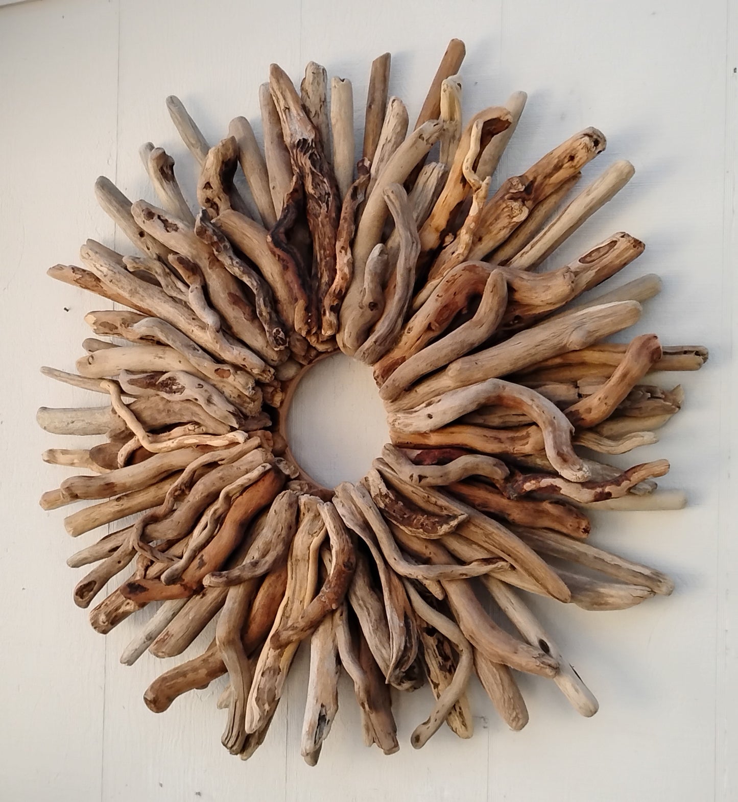 Large 30" Driftwood Wreath Modern Driftwood Mantel Decor