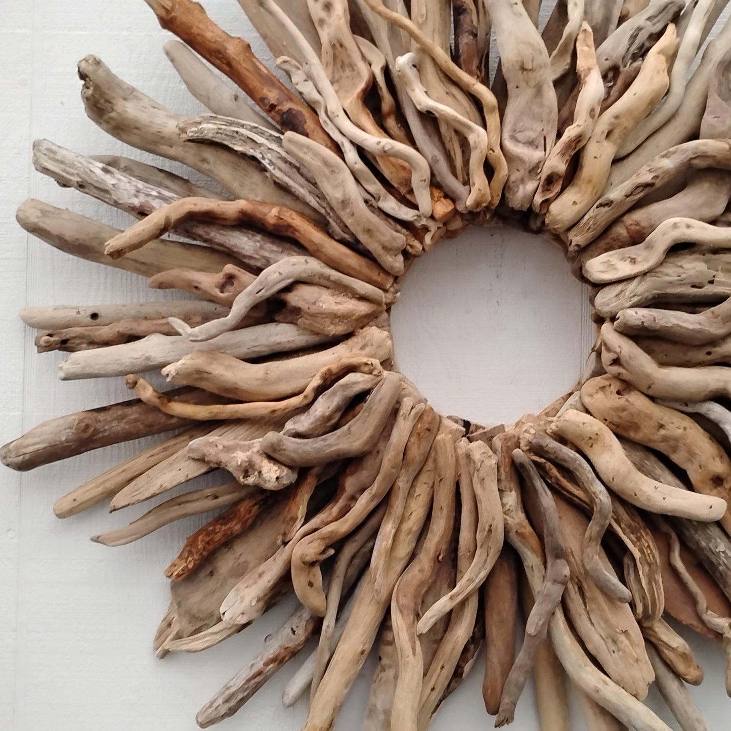 Large Driftwood Wreath Sunburst Mantel Wall Decor
