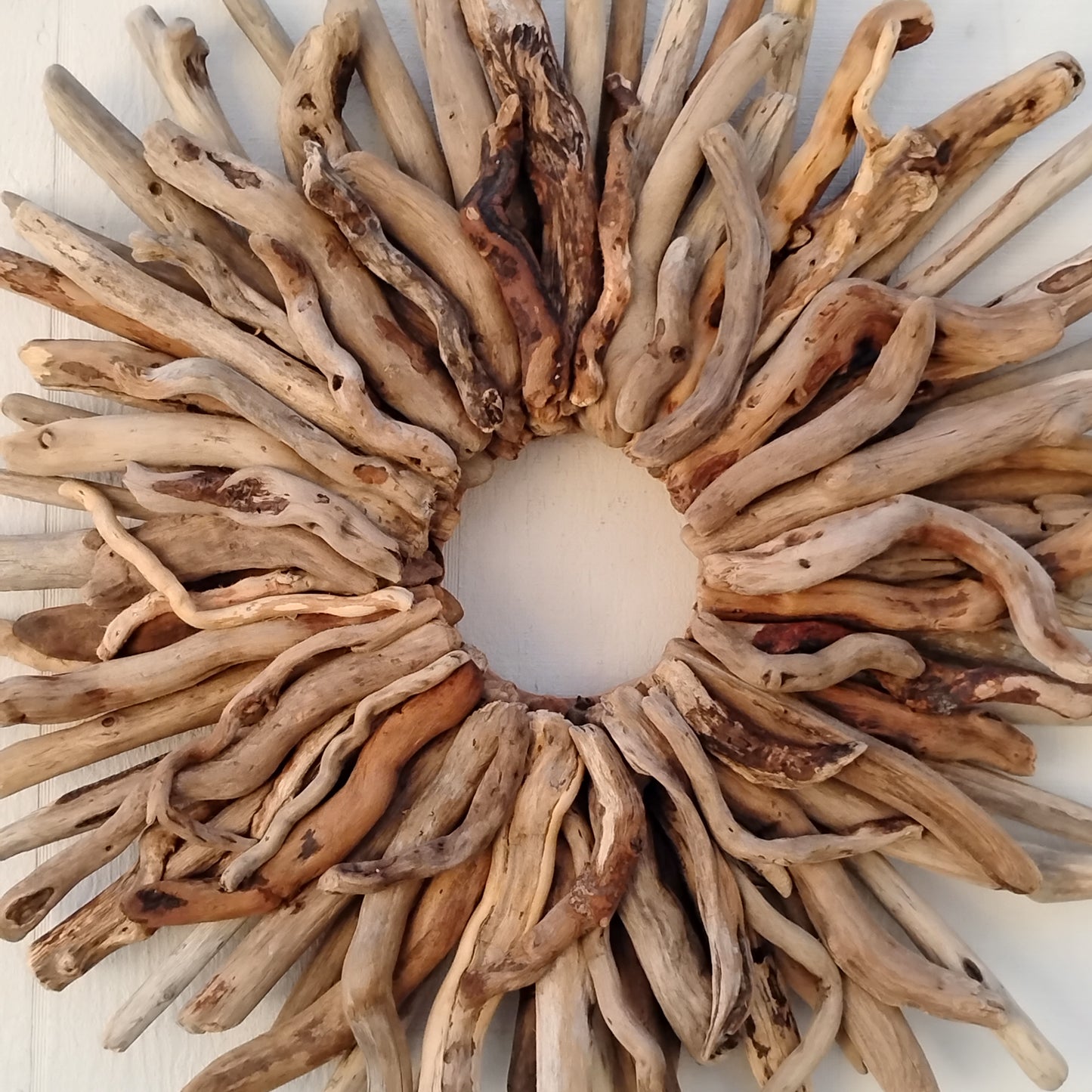 Large 30" Driftwood Wreath Modern Driftwood Mantel Decor