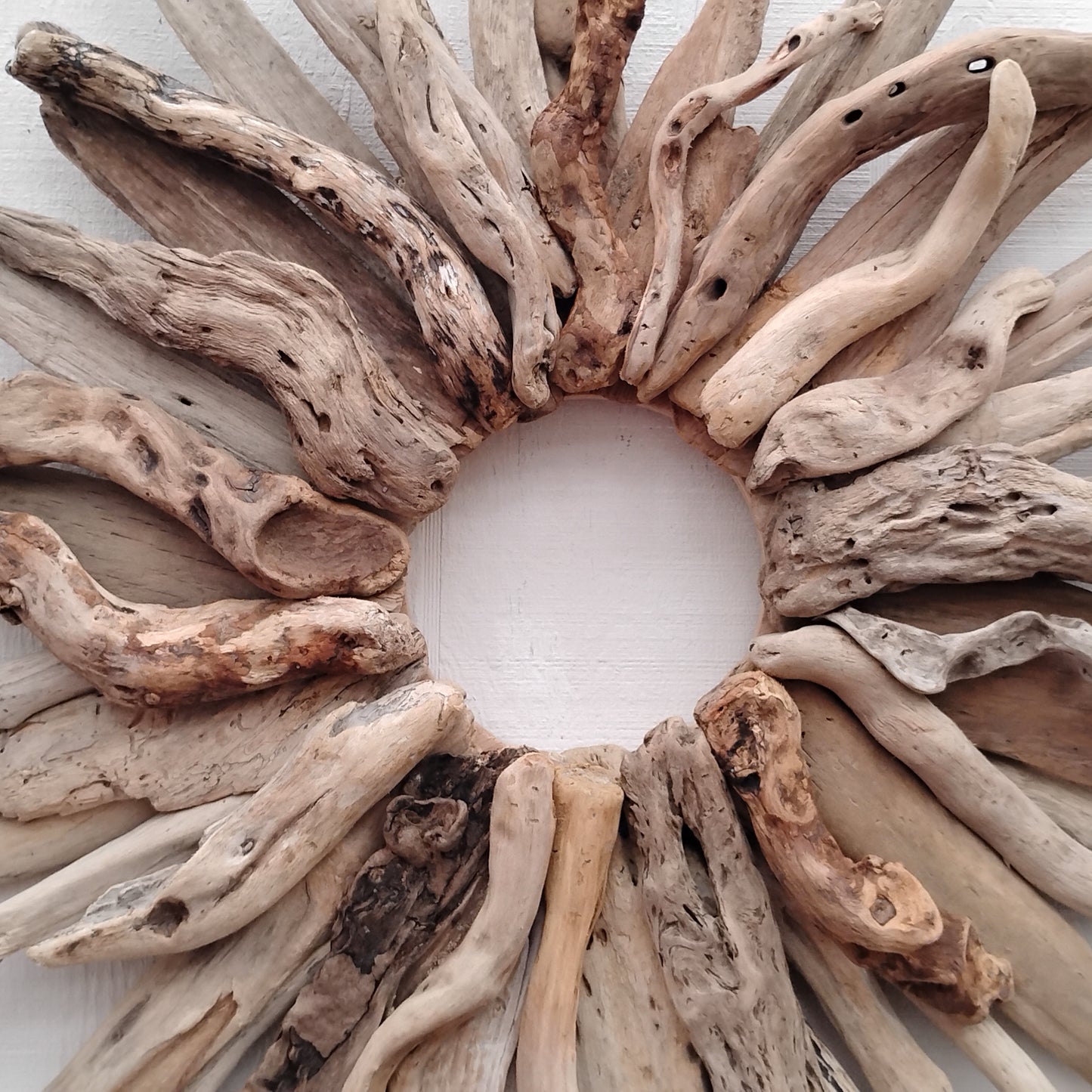 Large 30" Driftwood Wreath Modern Driftwood Mantel Decor