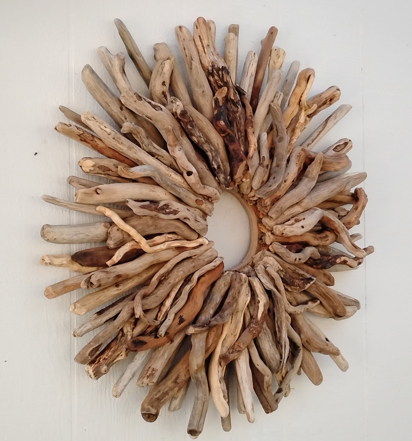 Large 30" Driftwood Wreath Modern Driftwood Mantel Decor