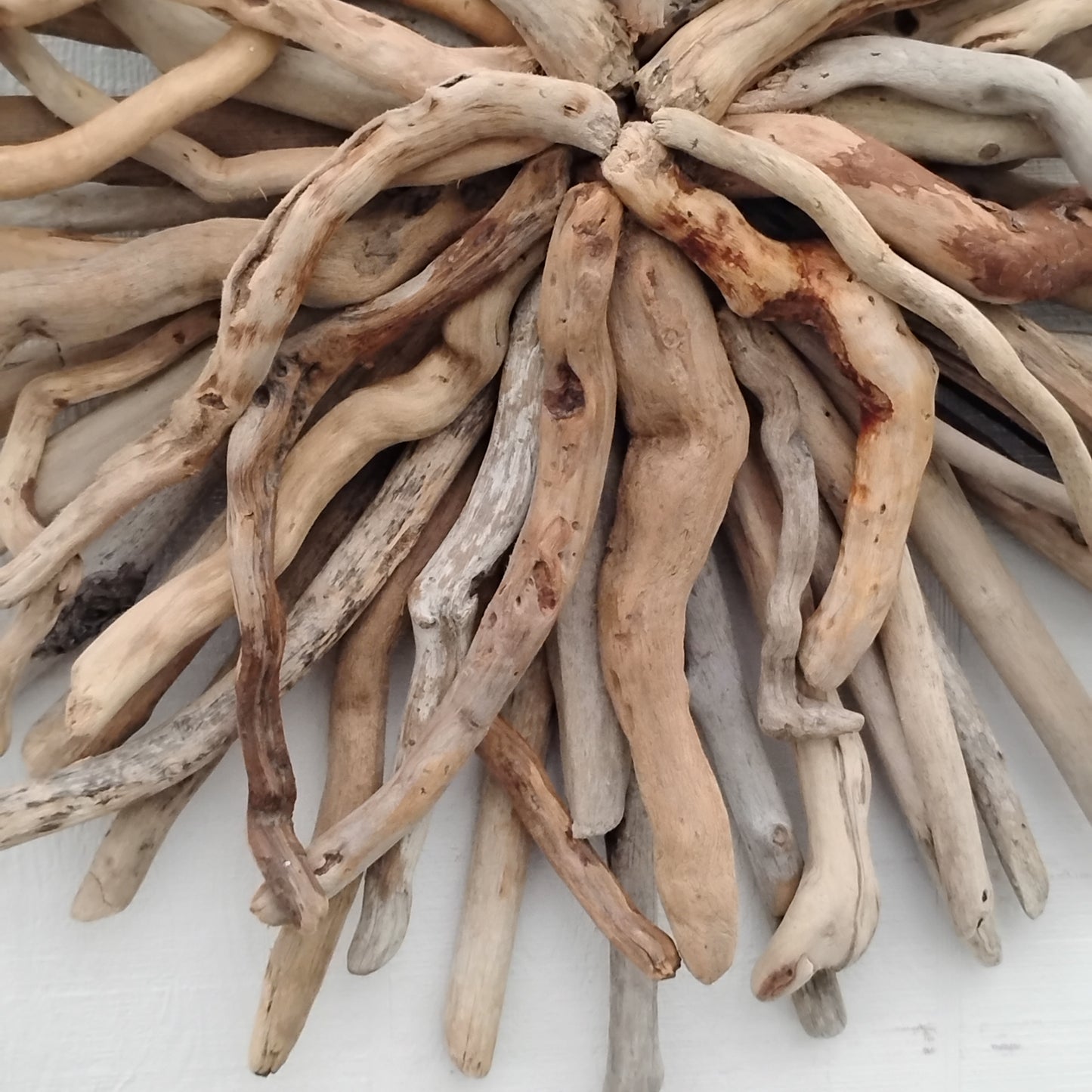 Driftwood Art Starburst Round Sculpture Rustic Room Wall Art