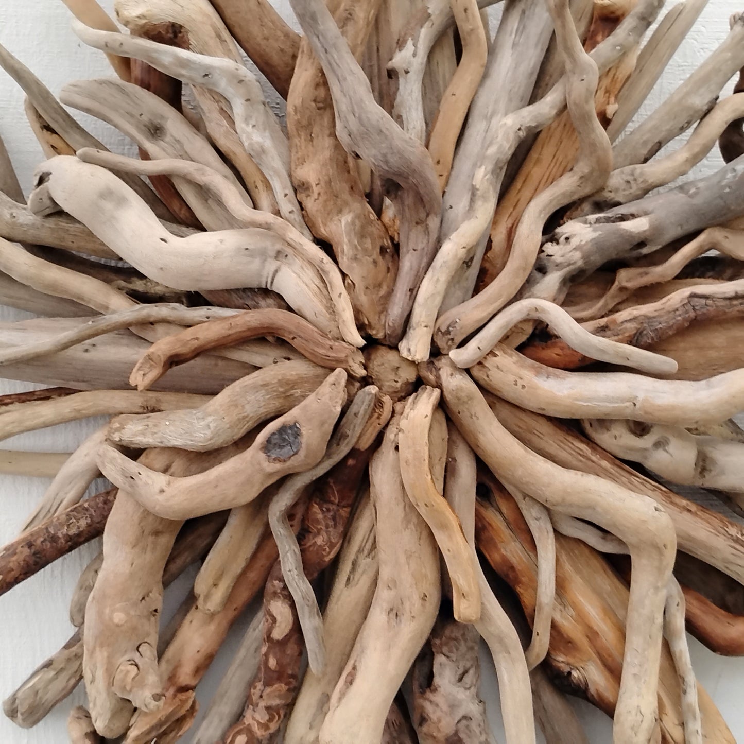 Driftwood Wall Art Round Sunburst Sculpture