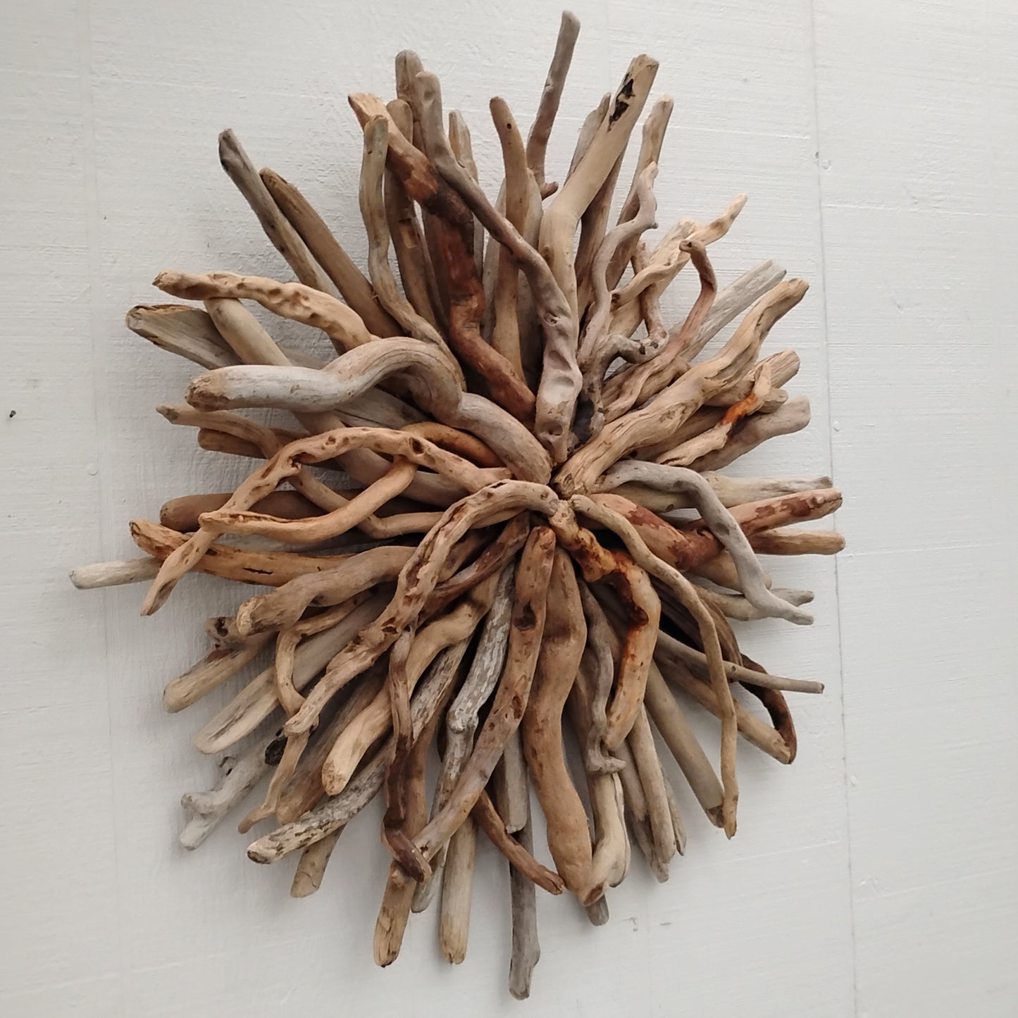 Driftwood Art Starburst Round Sculpture Rustic Room Wall Art