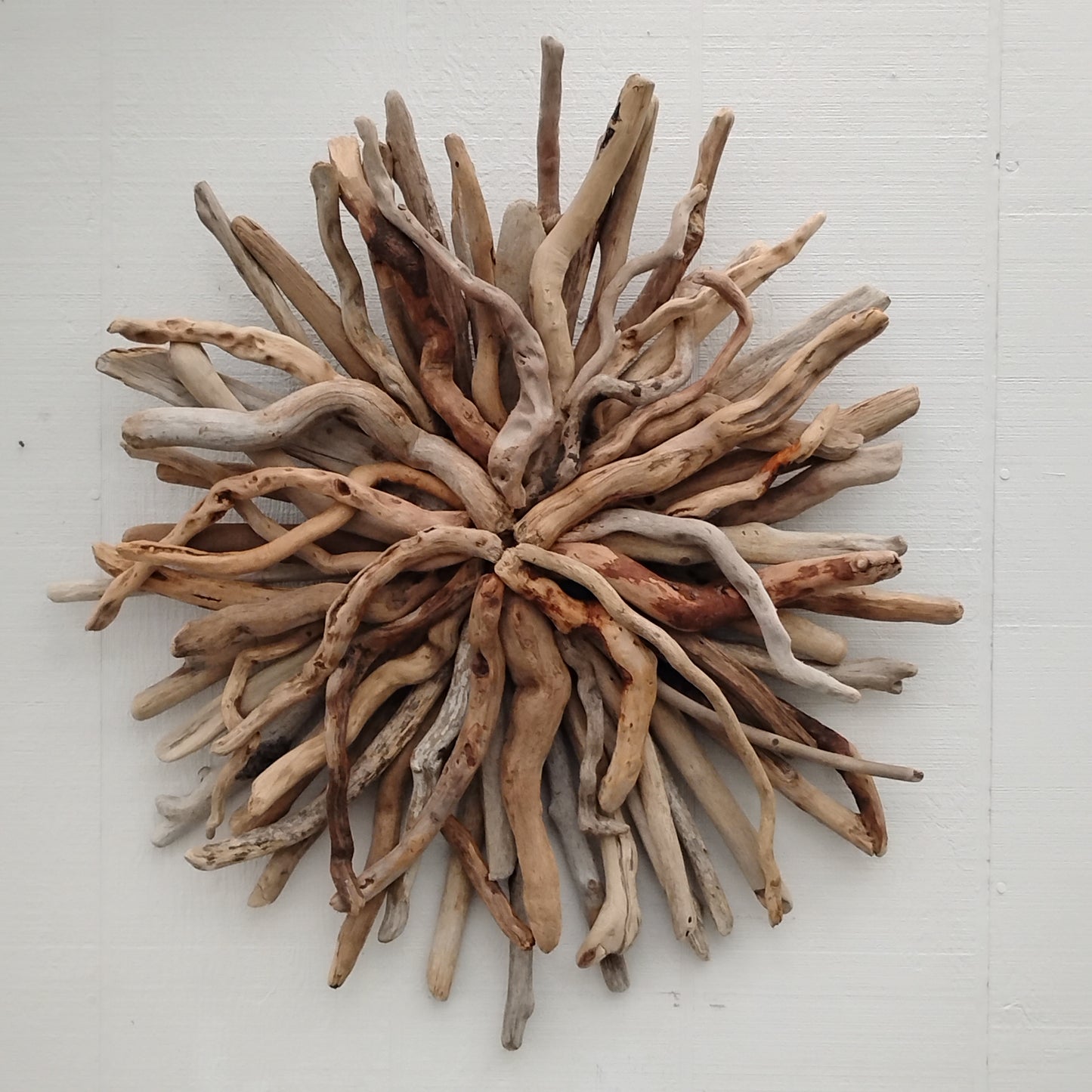 Driftwood Art Starburst Round Sculpture Rustic Room Wall Art