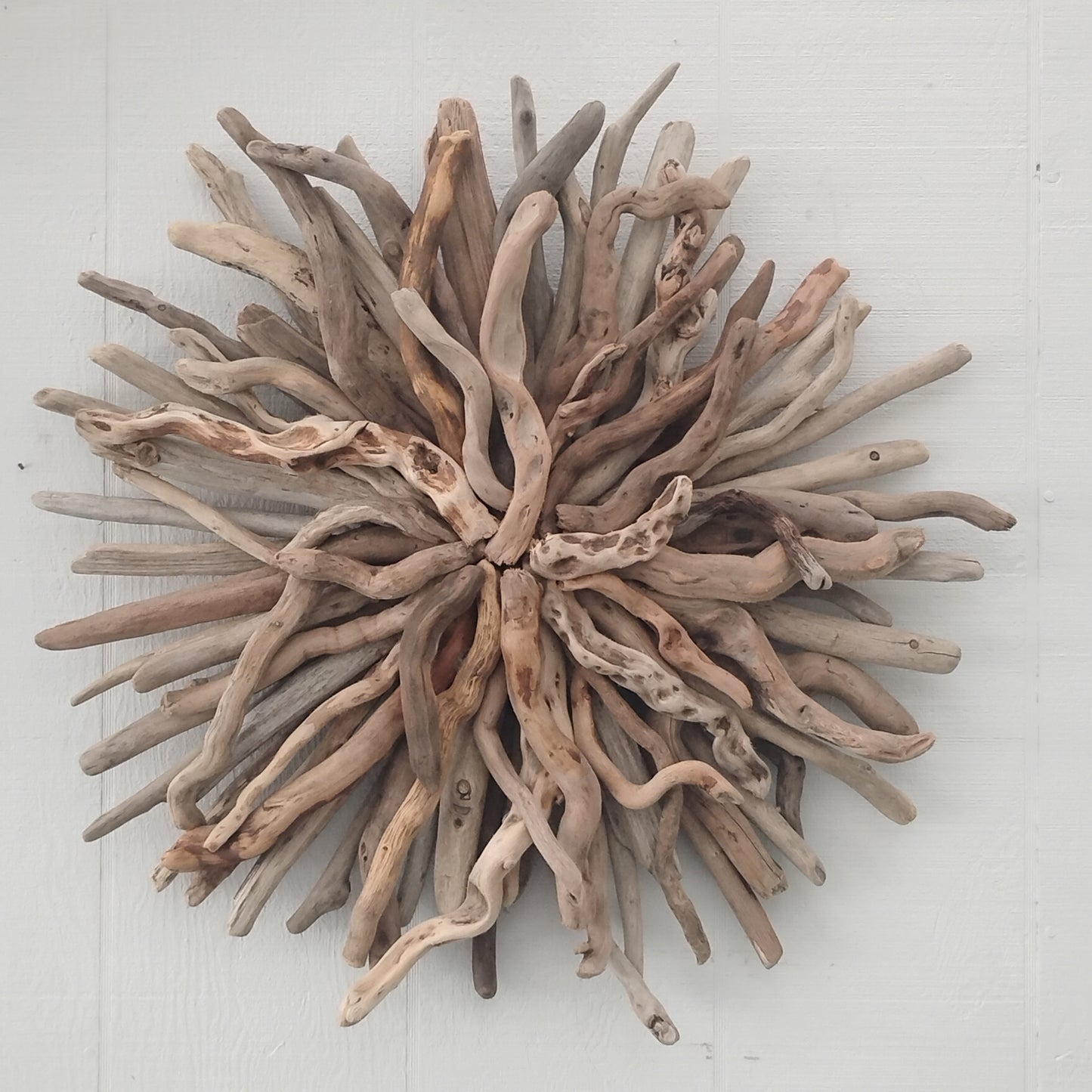 natural driftwood sunburst made with real Oregon driftwood sticks