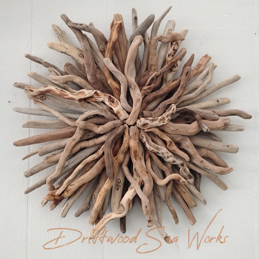 Driftwood Art Round Wall Sculpture