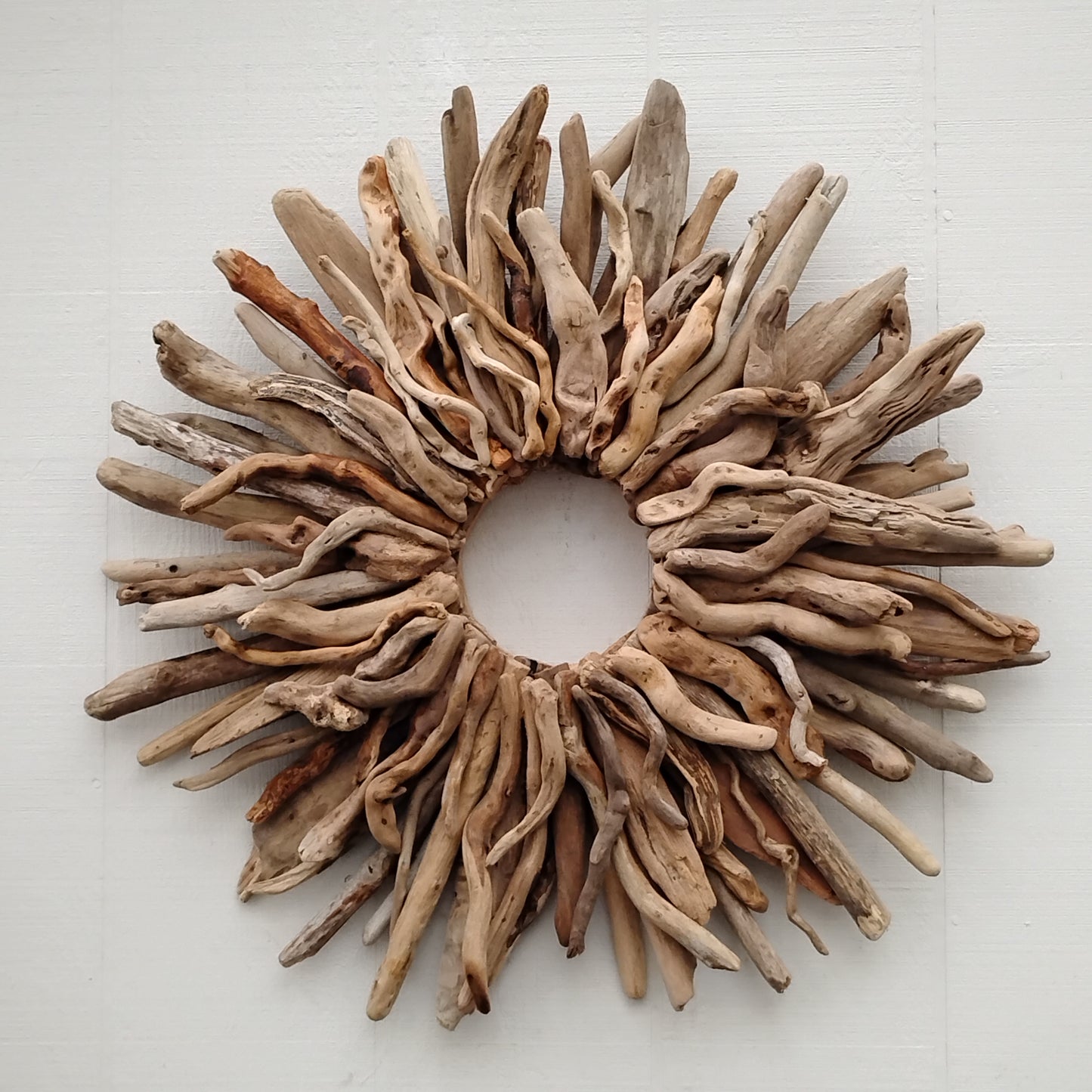 Large Driftwood Wreath Sunburst Mantel Wall Decor