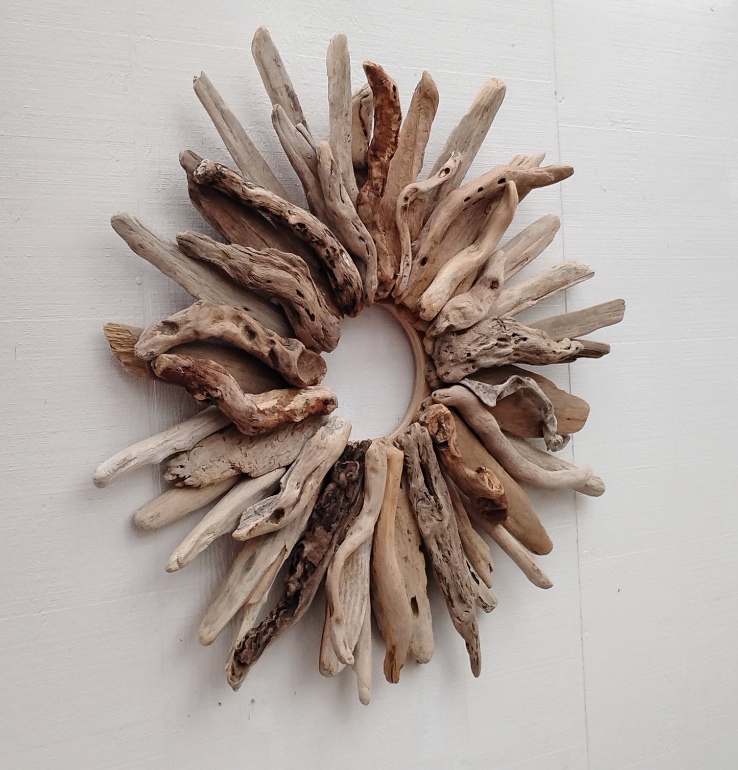 Large 30" Driftwood Wreath Modern Driftwood Mantel Decor