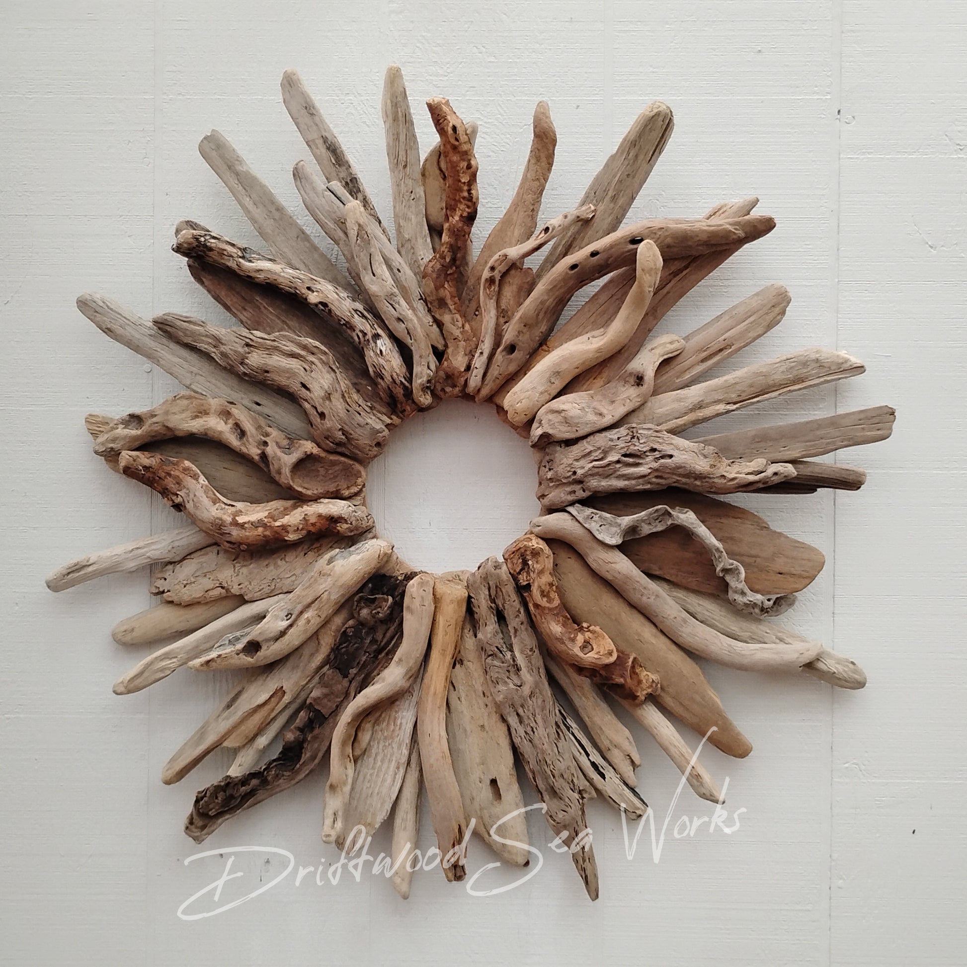 Large thirty inch driftwood wreath beach home wall decor 