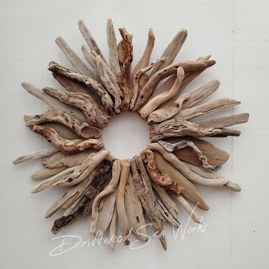 Large thirty inch driftwood wreath beach home wall decor 