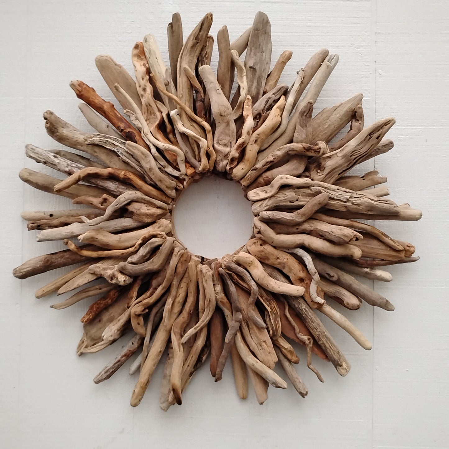 Large Driftwood Wreath Sunburst Mantel Wall Decor