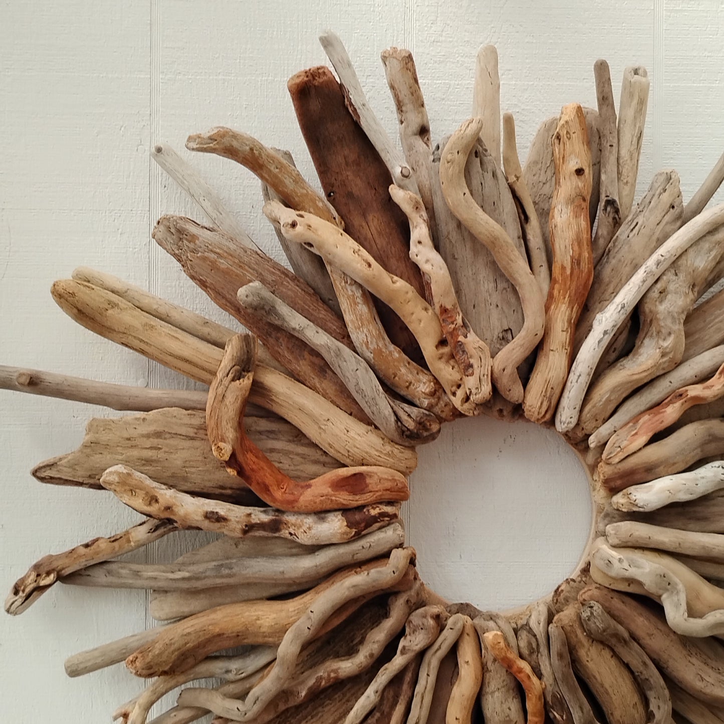 Large Driftwood Wreath Oregon Driftwood Art Rustic Mantel Decor (32 inches)