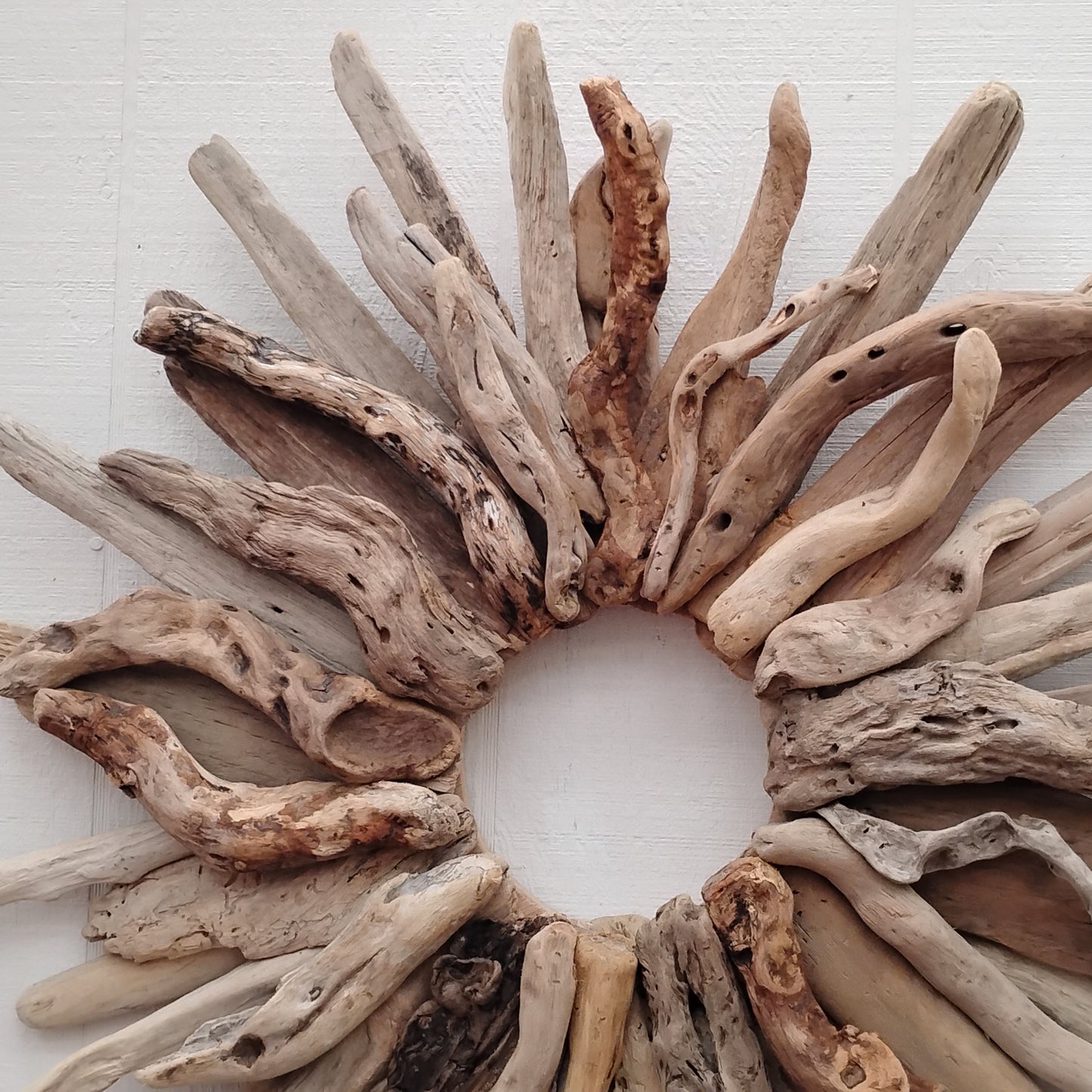Large 30" Driftwood Wreath Modern Driftwood Mantel Decor
