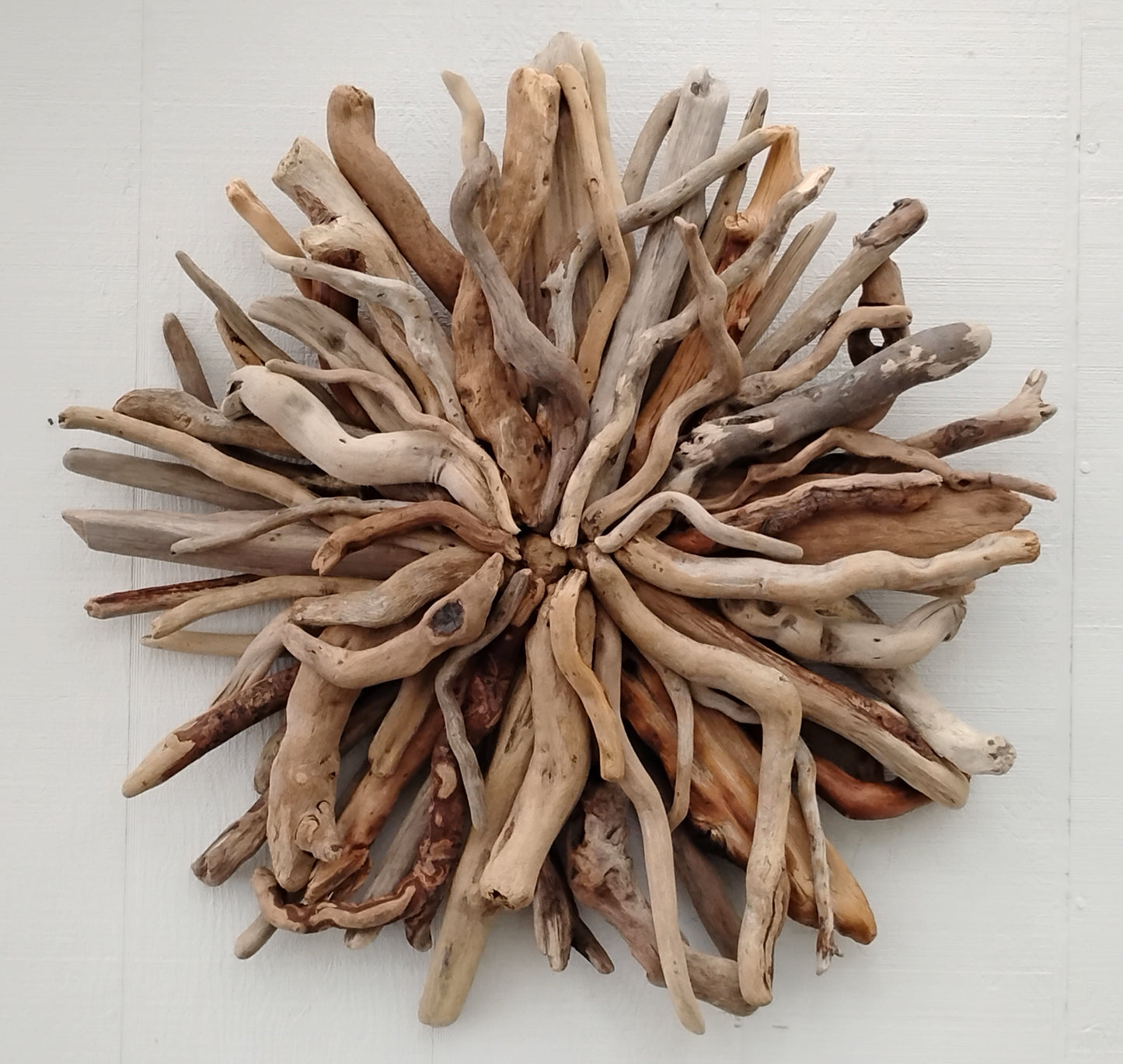 Driftwood Wall Art Round Sunburst Sculpture