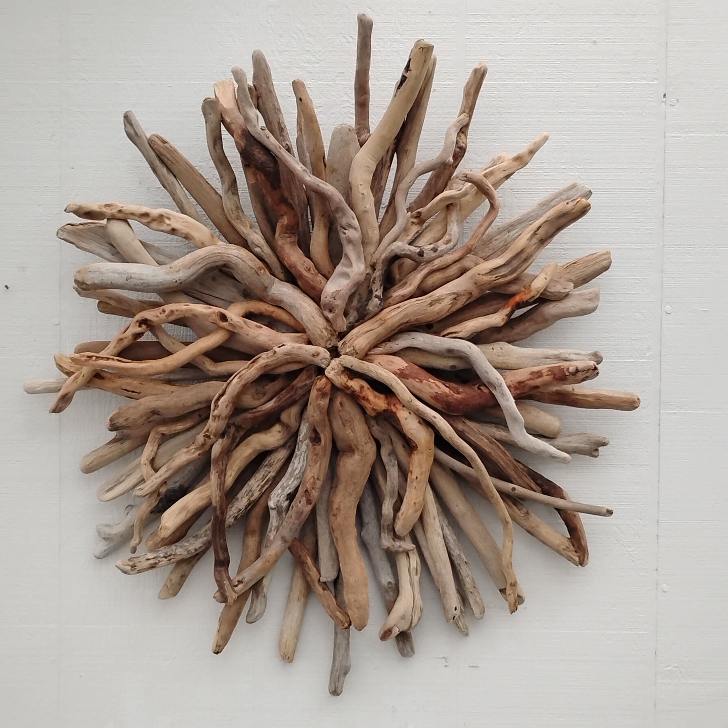 Driftwood Art Starburst Round Sculpture Rustic Room Wall Art