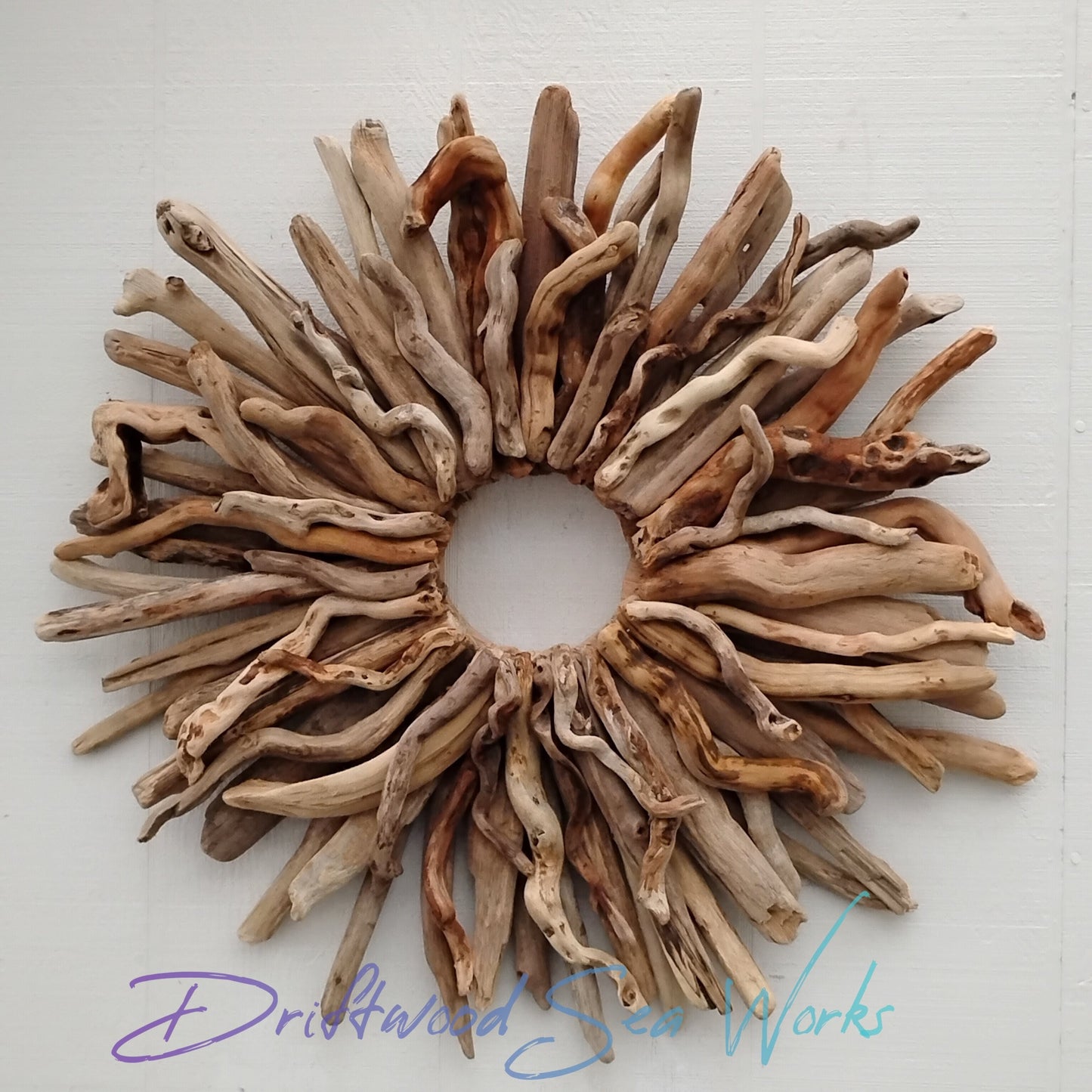 Large Driftwood Wreath Oregon Driftwood Art Rustic Mantel Decor (28 inches)