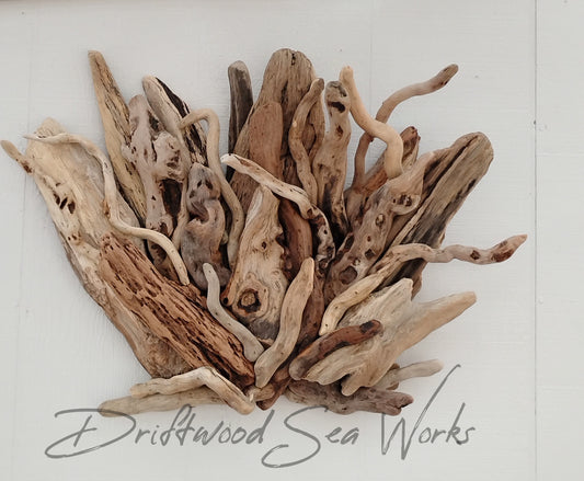 Large Driftwood Starburst Sculpture Natural Rustic Wood Wall Decor