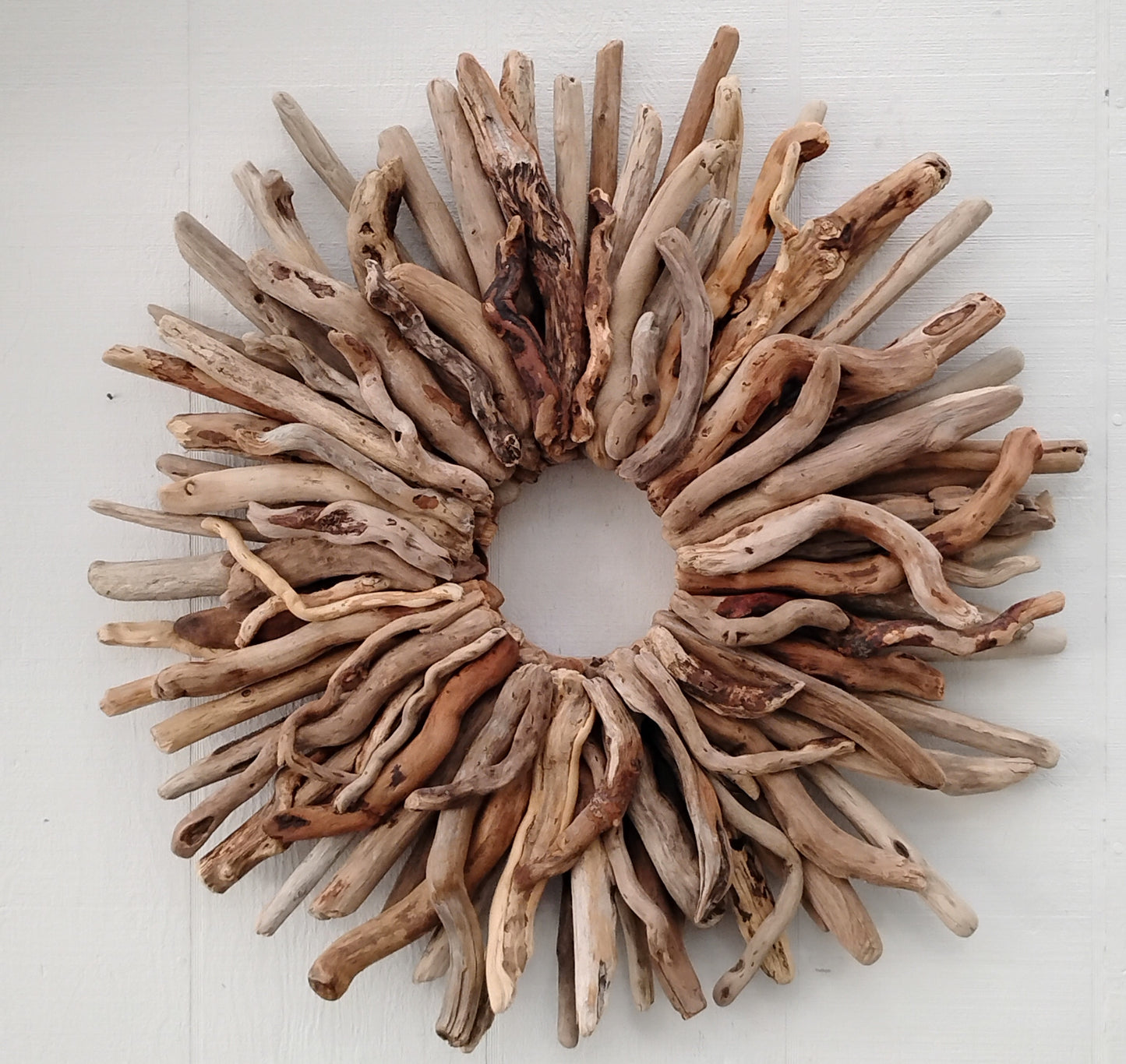 Large 30" Driftwood Wreath Modern Driftwood Mantel Decor