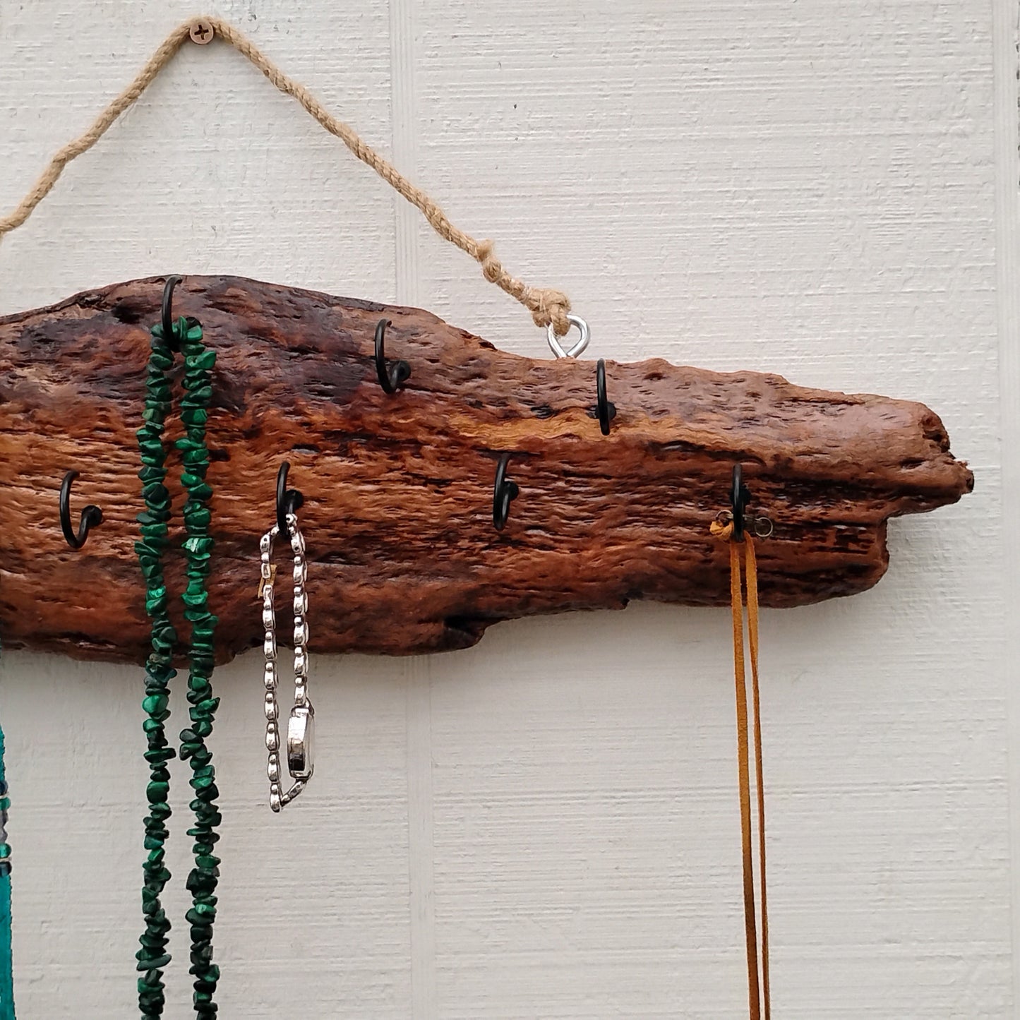 Necklace Display Driftwood Key Hook Wall Mounted