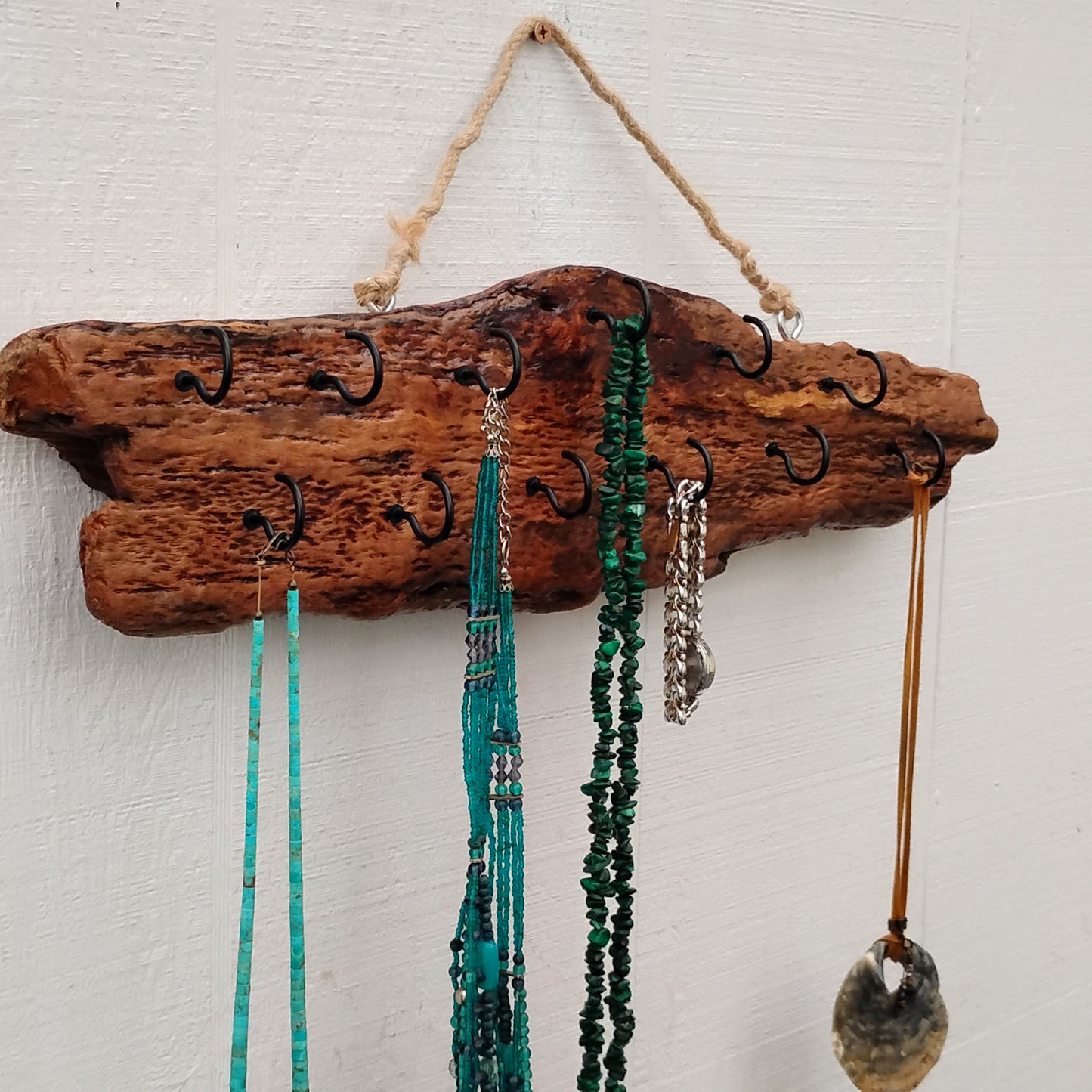Necklace Display Driftwood Key Hook Wall Mounted